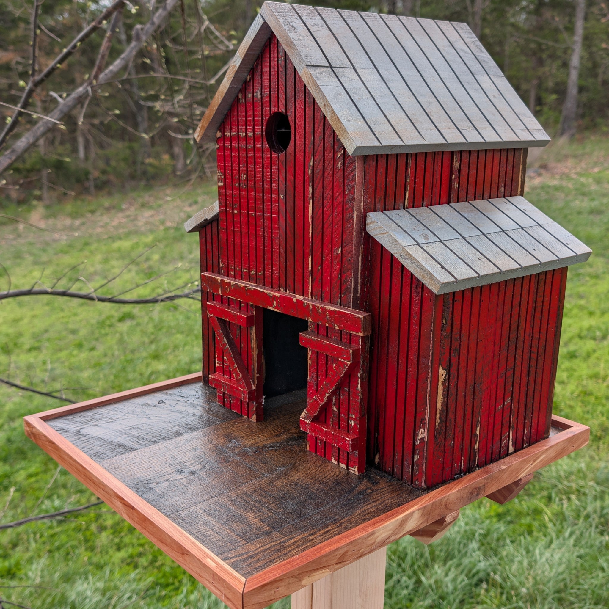 Rustic Barn Bird Feeder / House