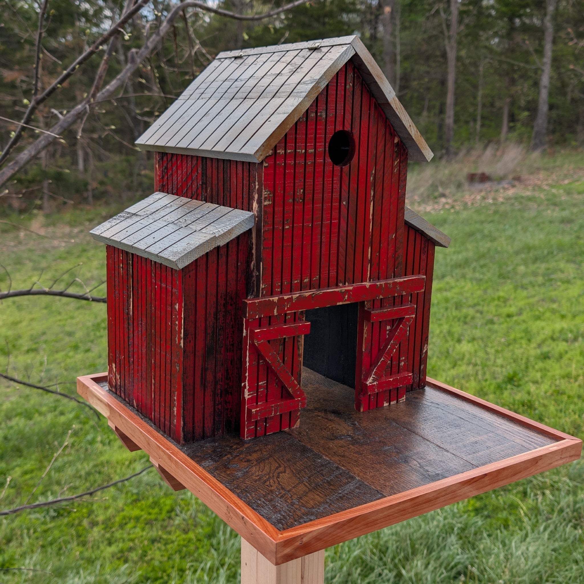 Rustic Barn Bird Feeder / House