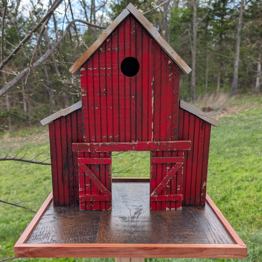 Rustic Barn Bird Feeder / House