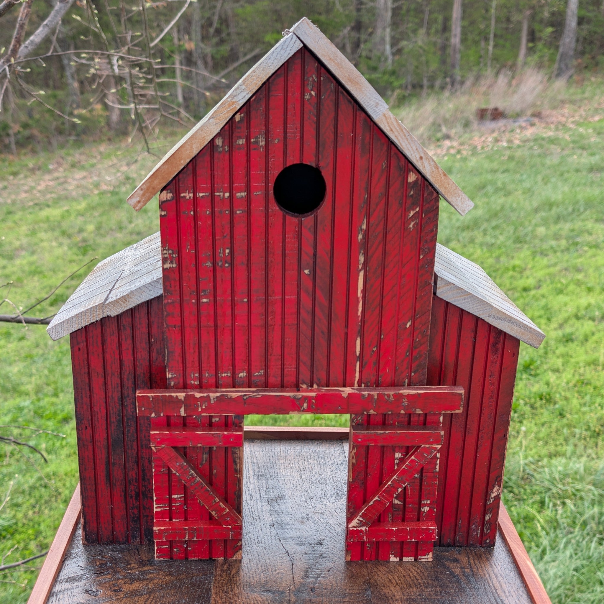 Rustic Barn Bird Feeder / House
