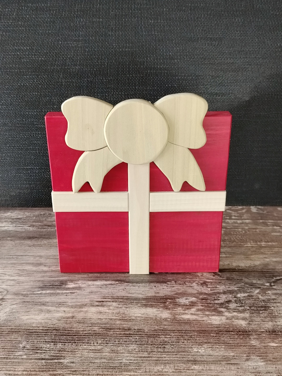 Wooden Christmas Present Decor