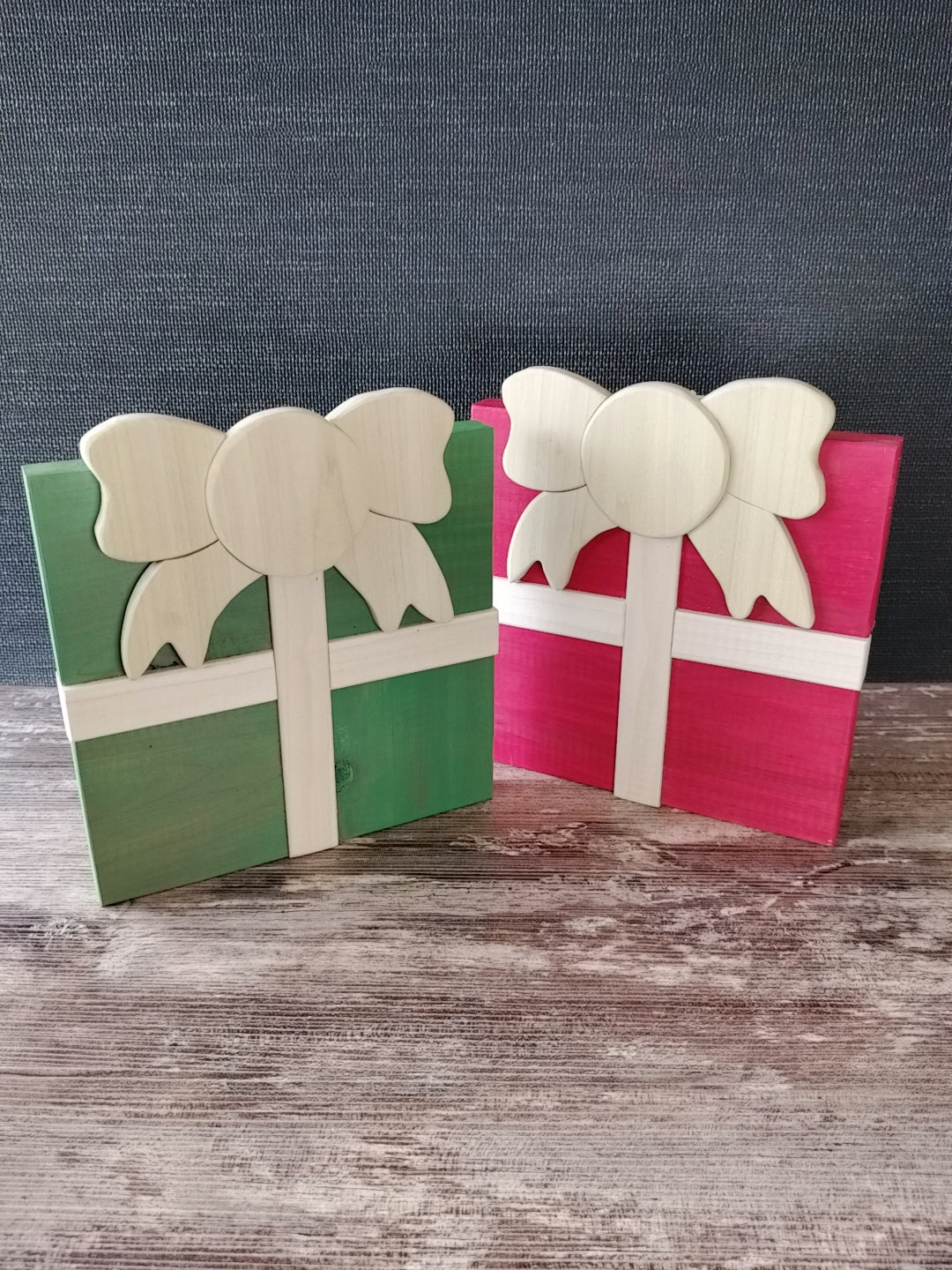 Wooden Christmas Present Decor